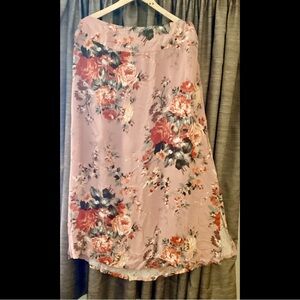 XXL April Cornell Peach Rose Soft Long Skirt Elastic Back No Pockets